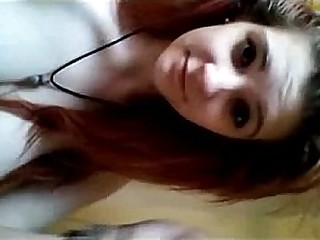 Beautiful ginger girl fullbody selfie video